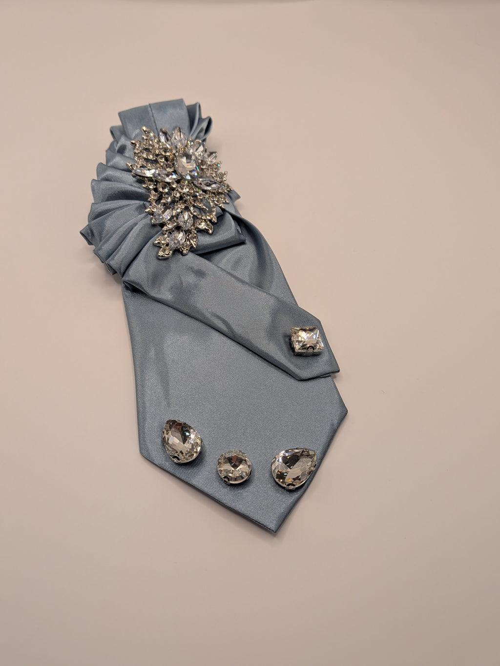 Couture Crystal-Encrusted Satin Necktie for Women