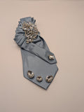 Couture Crystal-Encrusted Satin Necktie for Women