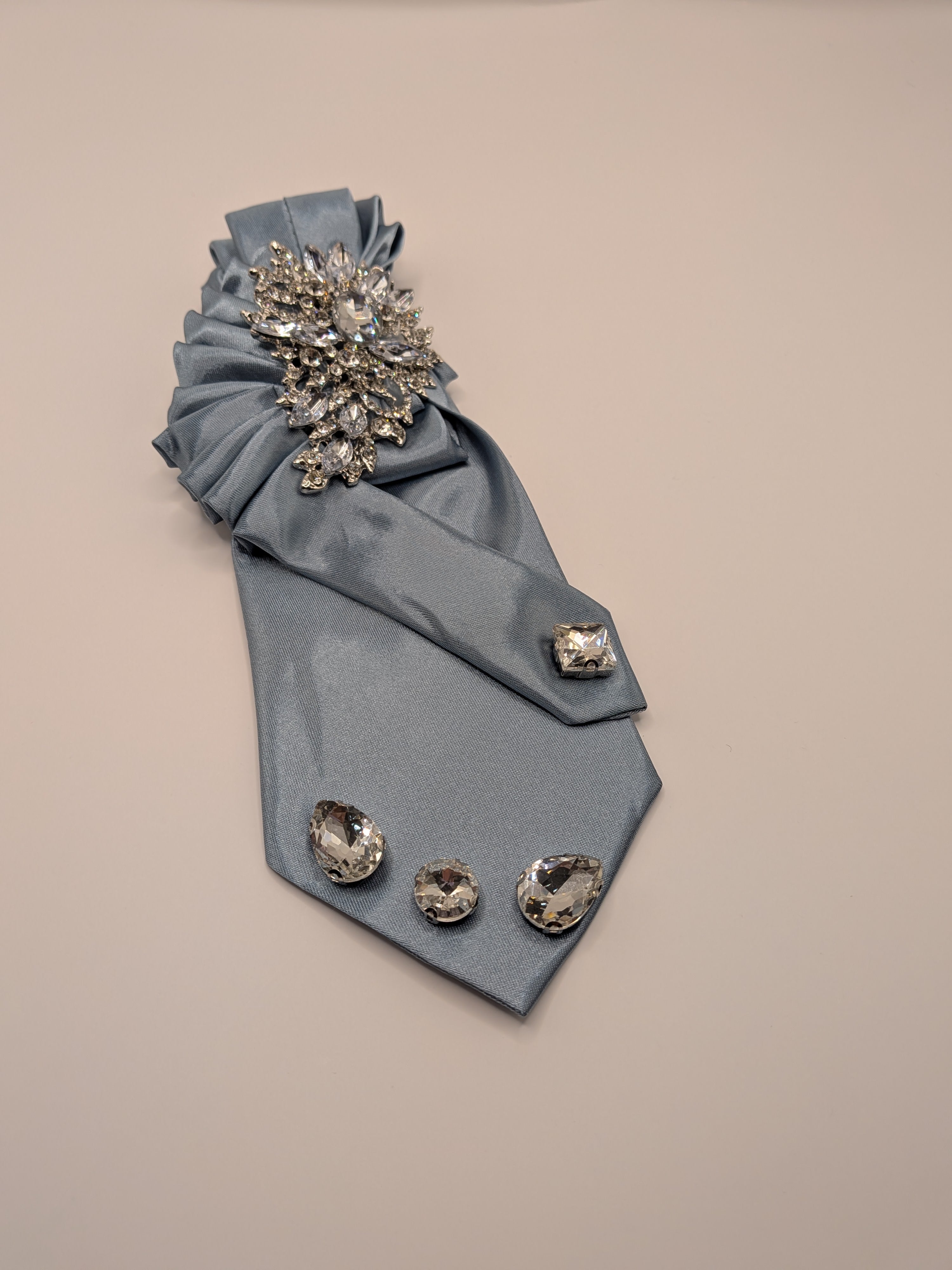 Couture Crystal-Encrusted Satin Necktie for Women